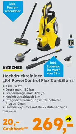 Globus Baumarkt KÄRCHER Hochdruckreiniger „K4 PowerControl Flex Car&Stairs“ Angebot