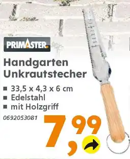 Globus Baumarkt PRIMASTER Handgarten Unkrautstecher Angebot