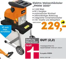 Globus Baumarkt PRIMASTER Elektro Walzenhäcksler ,,PMHW 3000" Angebot