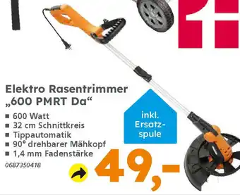 Globus Baumarkt PRIMASTER Elektro Rasentrimmer ,,600 PMRT Da" Angebot