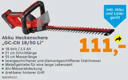 Globus Baumarkt Einhell Akku Heckenschere ,,GC-CH 18/50 Li" Angebot