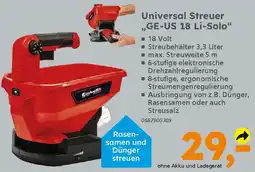 Globus Baumarkt Einhell Universal Streuer ,,GE-US 18 Li-Solo" Angebot