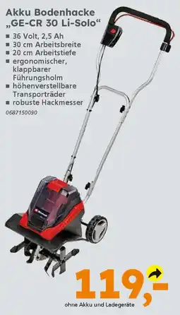 Globus Baumarkt Akku Bodenhacke ,,GE-CR 30 Li-Solo" Angebot