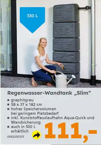 Globus Baumarkt Regenwasser-Wandtank „Slim" Angebot