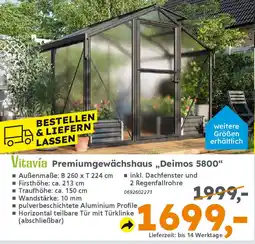 Globus Baumarkt Vitavía Premiumgewächshaus „,Deimos 5800" Angebot