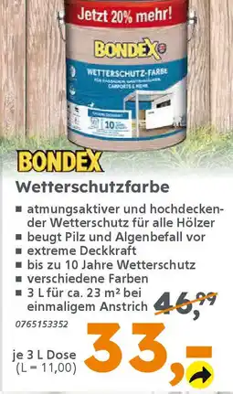 Globus Baumarkt BONDEX Wetterschutzfarbe Angebot