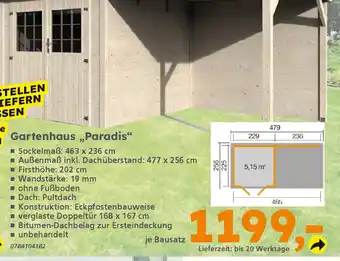 Globus Baumarkt Gartenhaus,,Paradis" Angebot