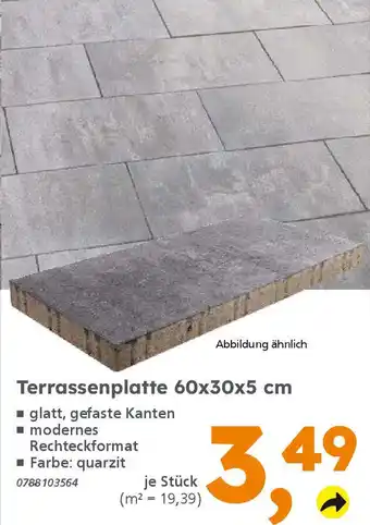 Globus Baumarkt Terrassenplatte 60x30x5 cm Angebot