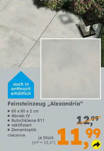 Globus Baumarkt Feinsteinzeug „Alexandria" Angebot