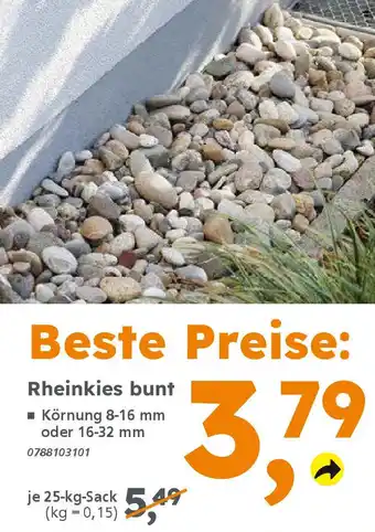 Globus Baumarkt Rheinkies bunt Angebot