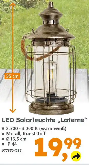 Globus Baumarkt LED Solarleuchte „Laterne" Angebot