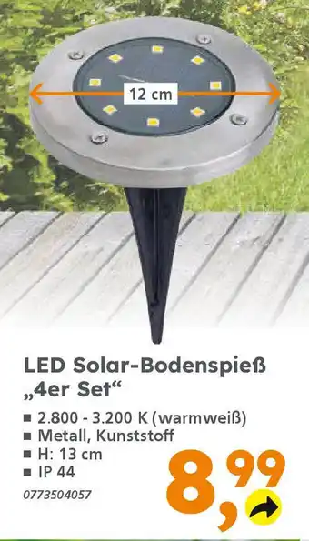 Globus Baumarkt LED Solar-Bodenspieẞ ,,4er Set" Angebot