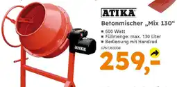 Globus Baumarkt ATIKA Betonmischer ,,Mix 130" Angebot