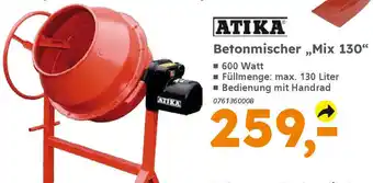 Globus Baumarkt ATIKA Betonmischer ,,Mix 130" Angebot