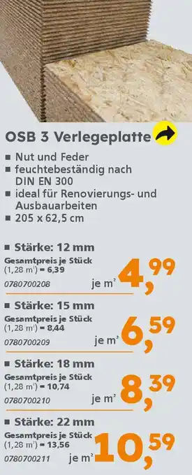 Globus Baumarkt OSB 3 Verlegeplatte Angebot