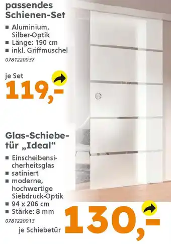 Globus Baumarkt Glas-Schiebetür ,,Ideal" Angebot