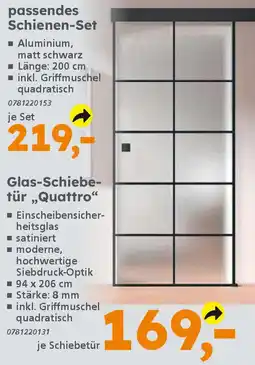 Globus Baumarkt Glas-Schiebetür „Quattro“ Angebot