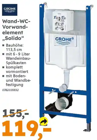 Globus Baumarkt GROHE Wand-WC-Vorwandelement ,,Solido" Angebot