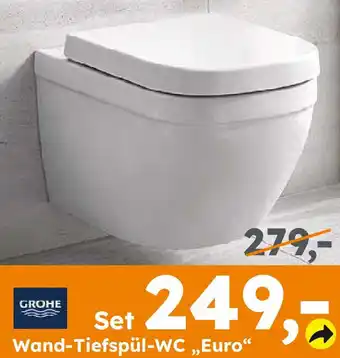 Globus Baumarkt GROHE Set Wand-Tiefspül-WC „Euro" Angebot