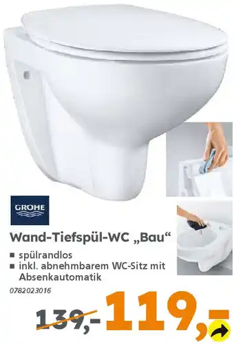 Globus Baumarkt GROHE Wand-Tiefspül-WC ,,Bau" Angebot