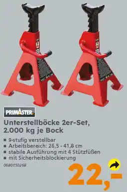 Globus Baumarkt PRIMASTER Unterstellböcke 2er-Set, 2.000 kg je Bock Angebot