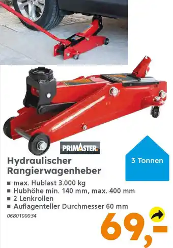 Globus Baumarkt PRIMASTER Hydraulischer Rangierwagenheber Angebot