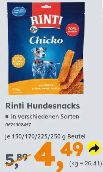 Globus Baumarkt Rinti Hundesnacks Angebot