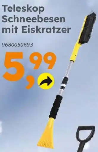 Globus Baumarkt Teleskop Schneebesen mit Eiskratzer Angebot