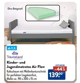 Aldi Süd Träumeland kinder- und jugendmatratze air flow Angebot