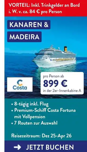 Aldi Süd Costa kanaren & madeira Angebot