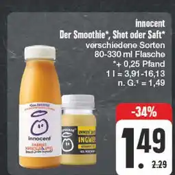 Edeka Innocent der smoothie, shot oder saft Angebot