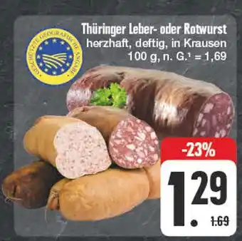 Edeka Geschützte geographische angabe thüringer leber- oder rotwurst Angebot