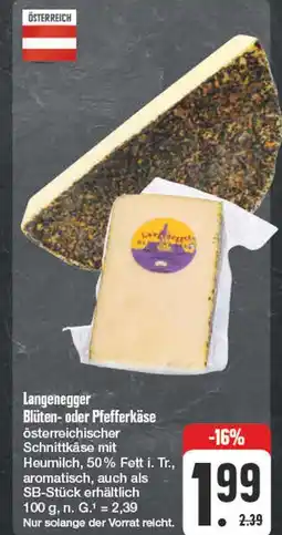 Edeka Langenegger blüten- oder pfefferkäse Angebot