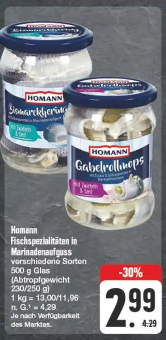 Edeka Homann fischspezialitäten in marinadenaufguss Angebot