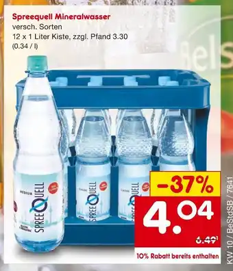 Netto Marken-Discount Spreequell mineralwasser Angebot