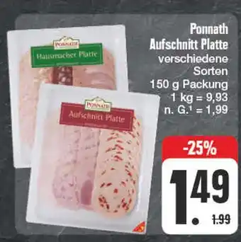 Edeka Ponnath aufschnitt platte Angebot