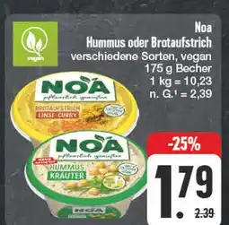 Edeka Noa hummus oder brotaufstrich Angebot