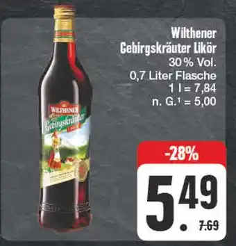 Edeka Wilthener gebirgskräuter likör Angebot