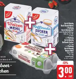 Edeka Gut & günstig eier aus bodenhaltung oder raffinade zucker oder weizen mehl type 405 Angebot