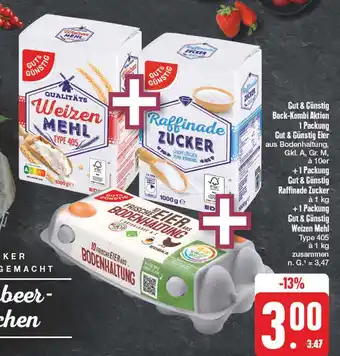 Edeka Gut & günstig eier aus bodenhaltung oder raffinade zucker oder weizen mehl type 405 Angebot