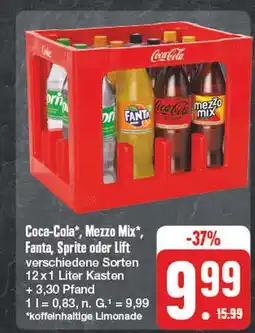 Edeka Coca-cola coca-cola, mezzo mix, fanta, sprite oder lift Angebot