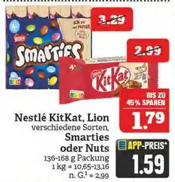 Marktkauf Nestlé kitkat, lion, smarties oder nuts Angebot