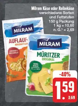 Edeka Milram käse oder reibekäse Angebot