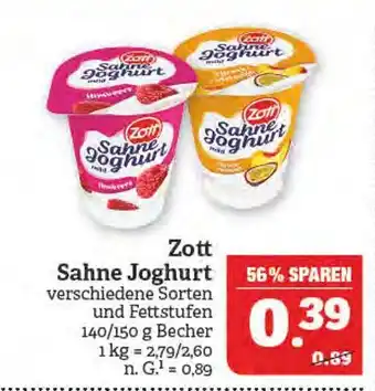 Marktkauf Zott sahne joghurt Angebot