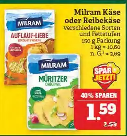 Marktkauf Milram käse oder reibekäse Angebot