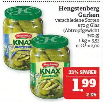 Marktkauf Hengstenberg gurken Angebot