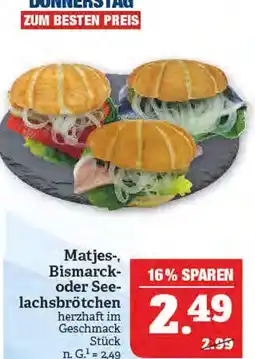 Marktkauf Matjes- oder bismarck- oder seelachsbrötchen Angebot