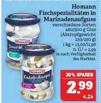 Marktkauf Homann fischspezialitäten in marinadenaufguss Angebot