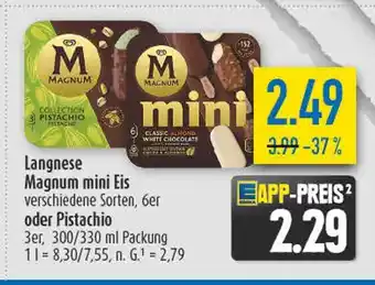 diska Langnese magnum mini eis oder pistachio Angebot