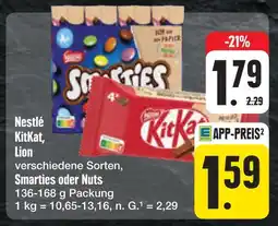 E-Center Nestlé kitkat, lion, smarties oder nuts Angebot